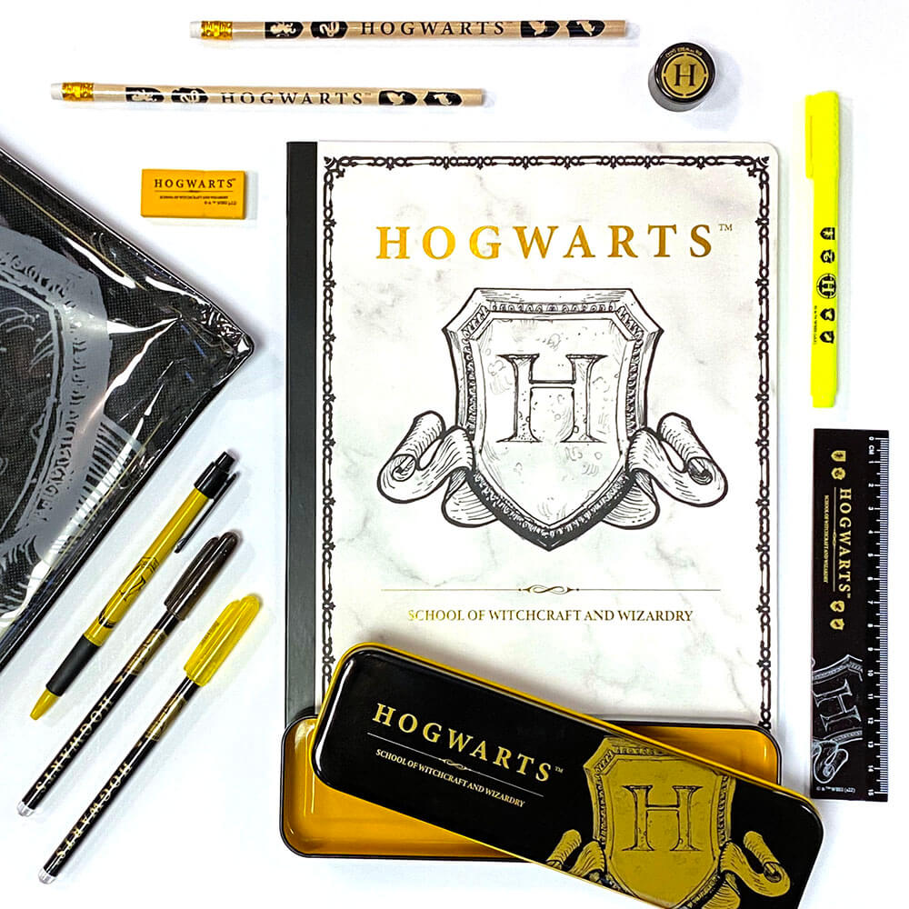 Harry Potter Bumper Stationery Set - Hogwarts Shield - Blue Sky