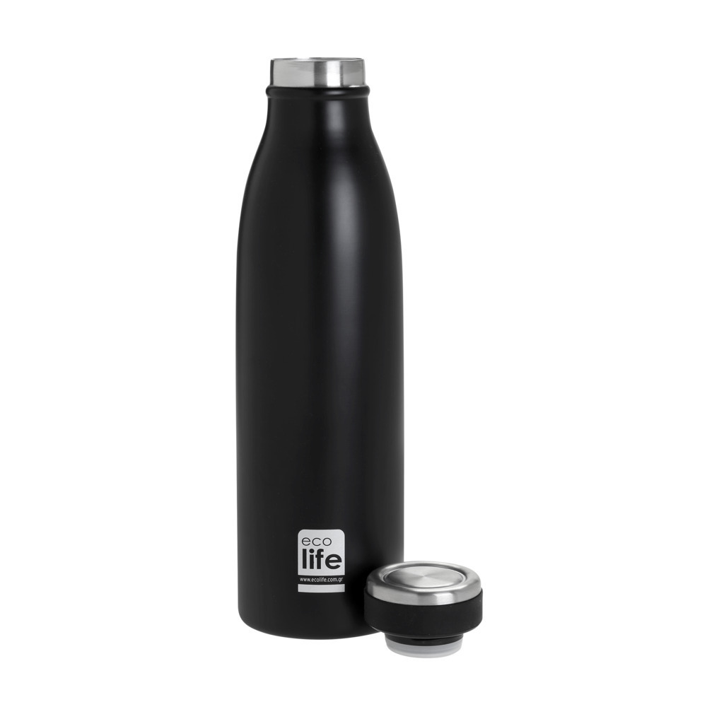 Ecolife μεταλλικό μπουκάλι θερμός 500ml black slim - Ecolife