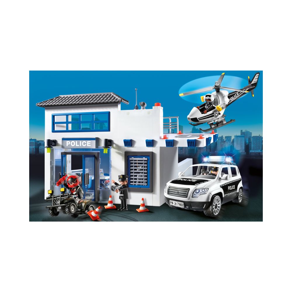 Playmobil Action Heroes Αστυνομικό Τμήμα Με Περιπολικό Και Ελικόπτερο 71602 - Playmobil, Playmobil Action