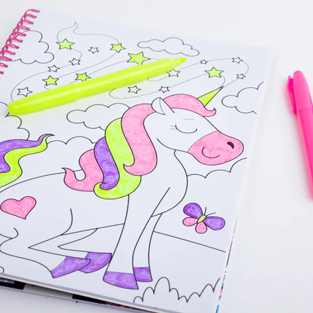 Hinkler Magic Pattern Colouring: Neon Unicorns, COL-6 - Hinkler