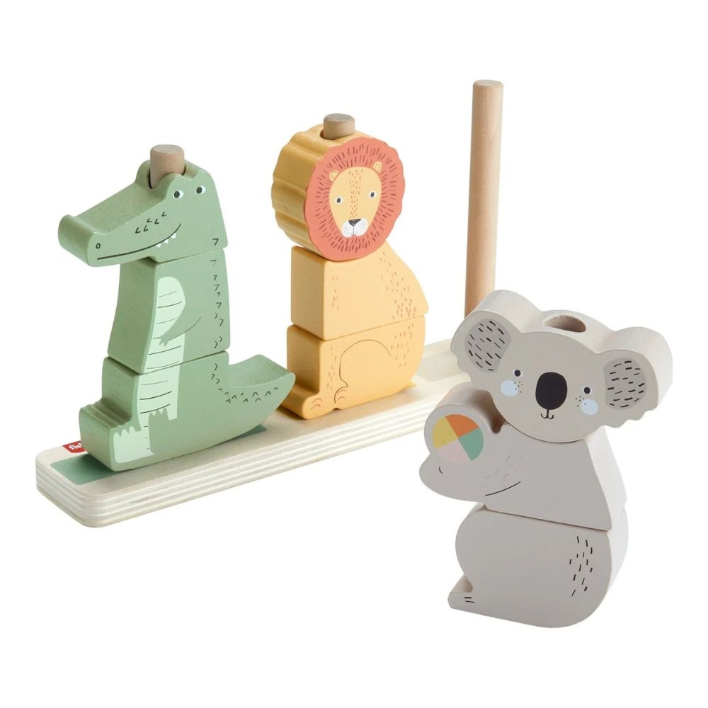 Λαμπάδα Mattel Fisher-Price Wooden Stack & Sort Animals Ξύλινα Ζωάκια HXV04 - Fisher-Price