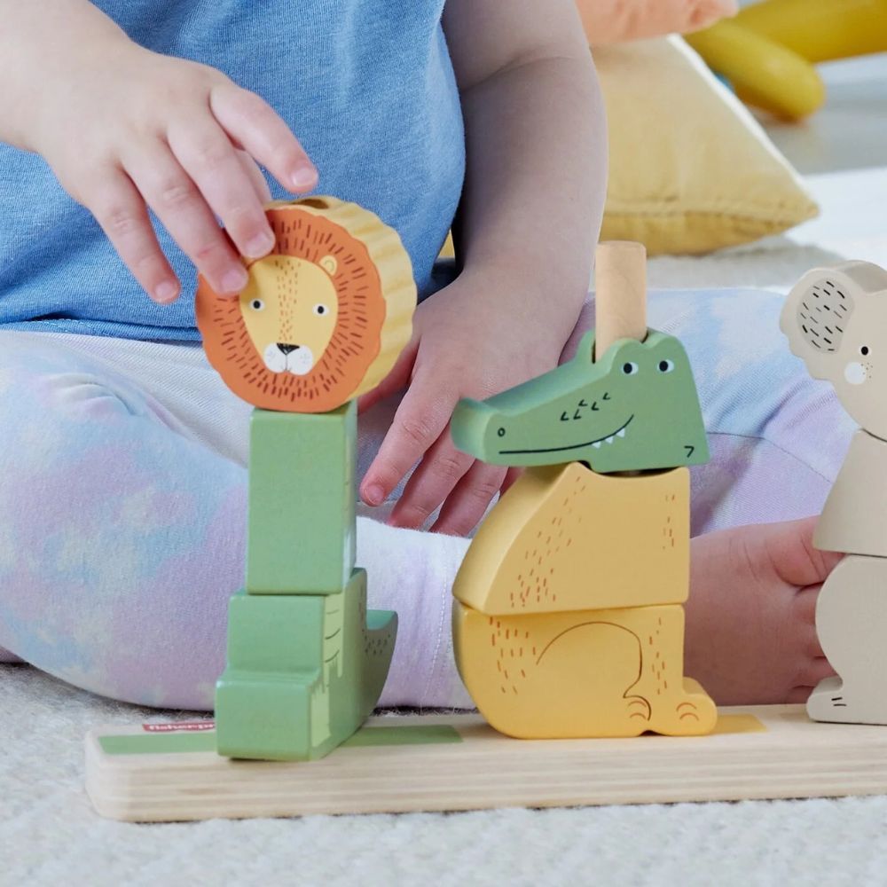 Λαμπάδα Mattel Fisher-Price Wooden Stack & Sort Animals Ξύλινα Ζωάκια HXV04 - Fisher-Price