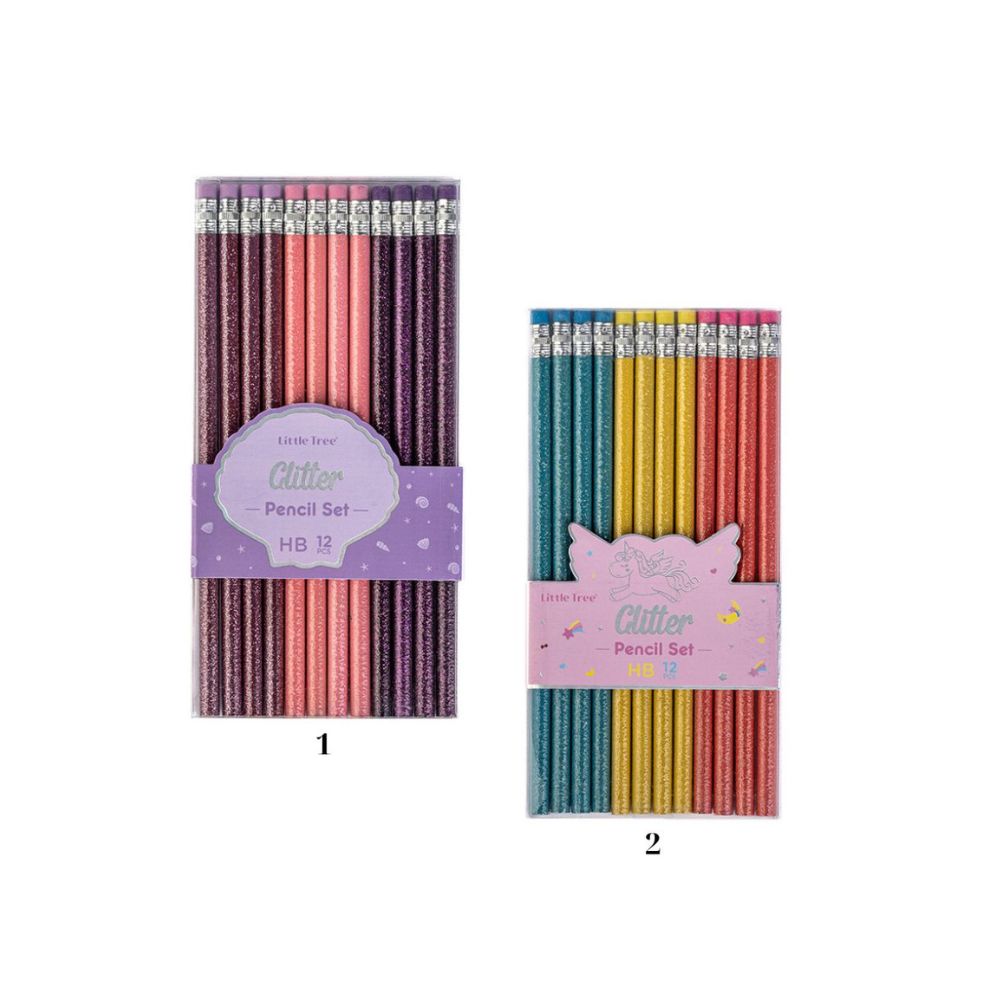 Dreamy Glitter Set 12 Μολύβια HBL (2 Σχέδια), LT111229 - Hinkler