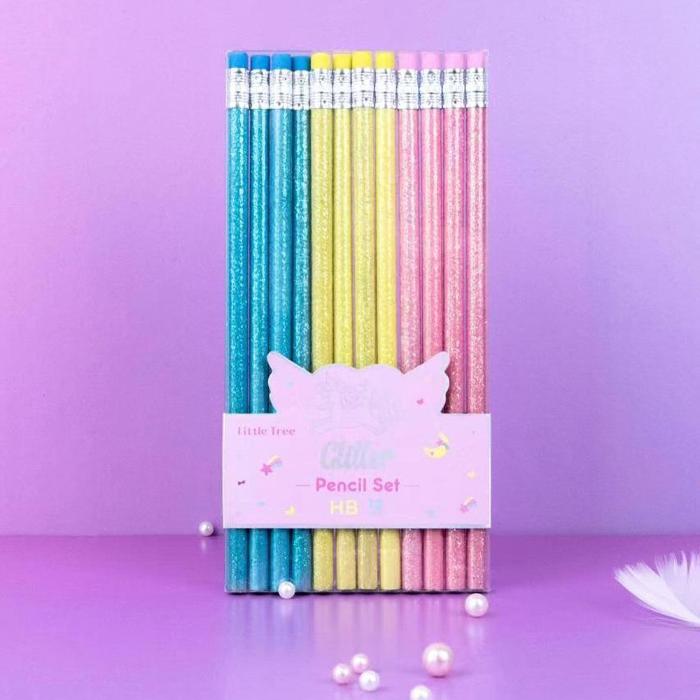 Dreamy Glitter Set 12 Μολύβια HBL (2 Σχέδια), LT111229 - Hinkler