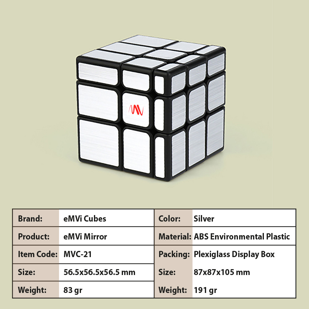 eMVi Cube 3 Mirror in Display Box, MVC-21 - eMVi Cubes