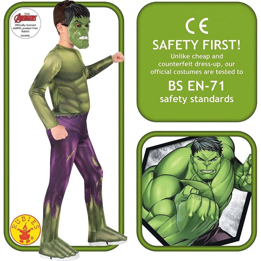 Rubie's Παιδική Στολή Marvel Hulk Hs Small (5-6 ετών) 702025S - 