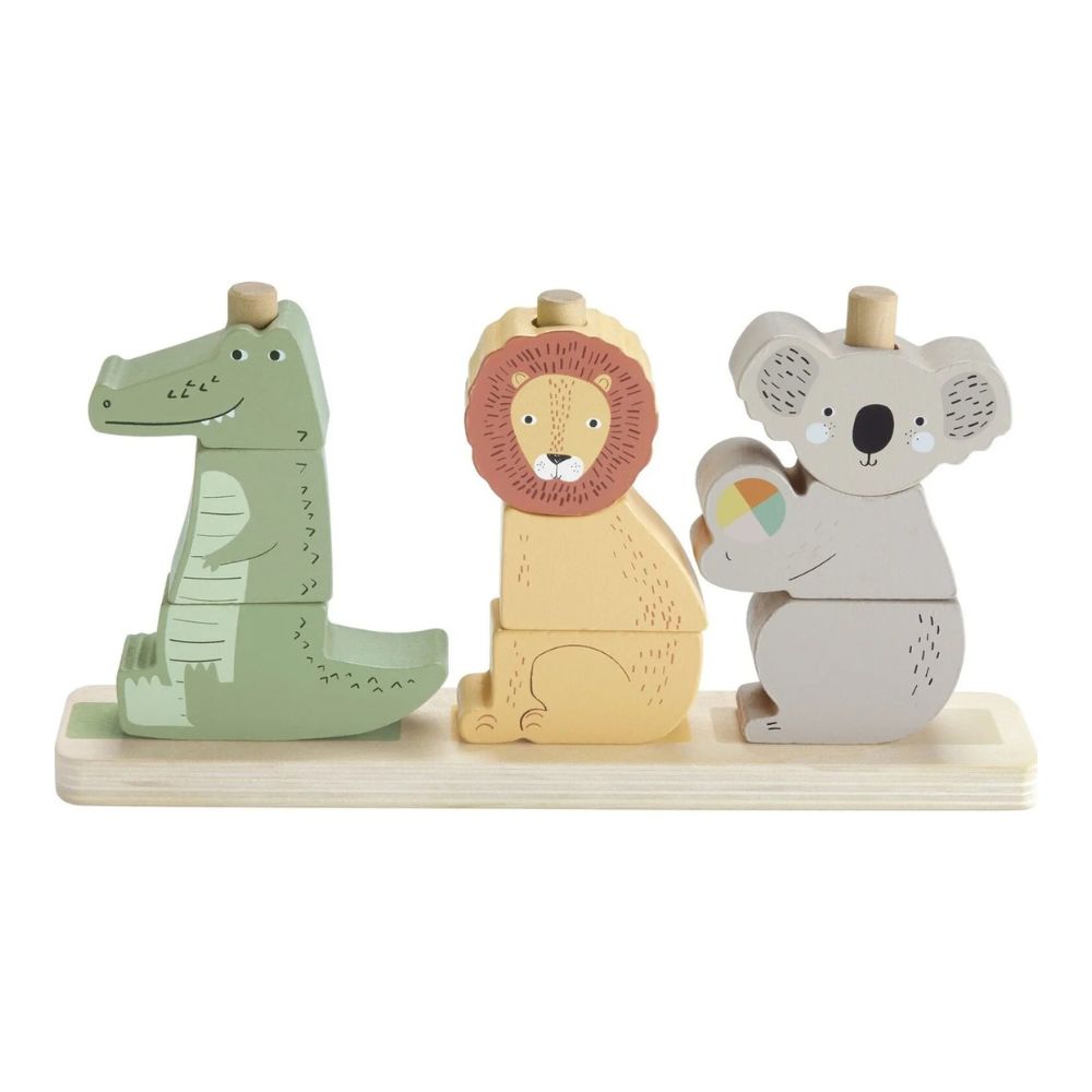 Mattel Fisher-Price Wooden Stack & Sort Animals Ξύλινα Ζωάκια, HXV04 - Fisher-Price