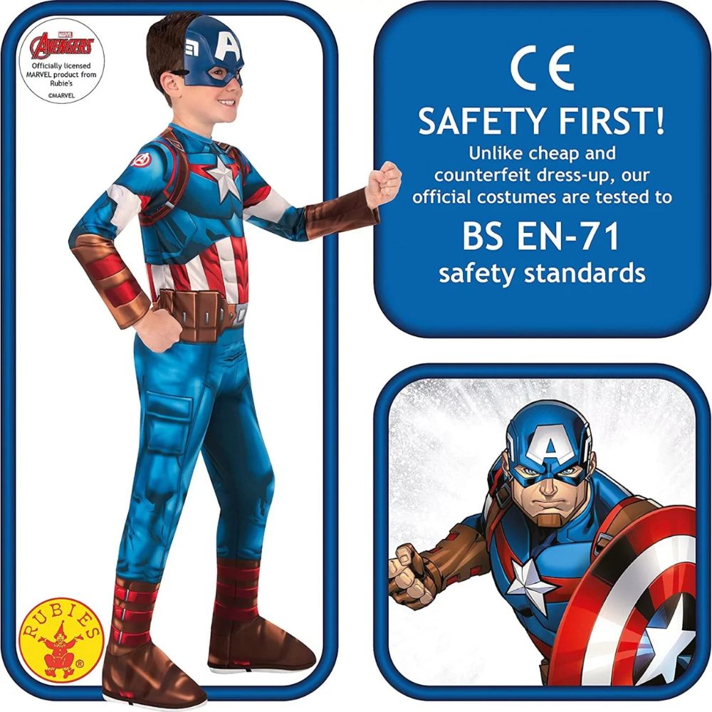 Rubie's Παιδική Στολή Marvel Captain America Hs Small (5-6 ετών) 702563S - 