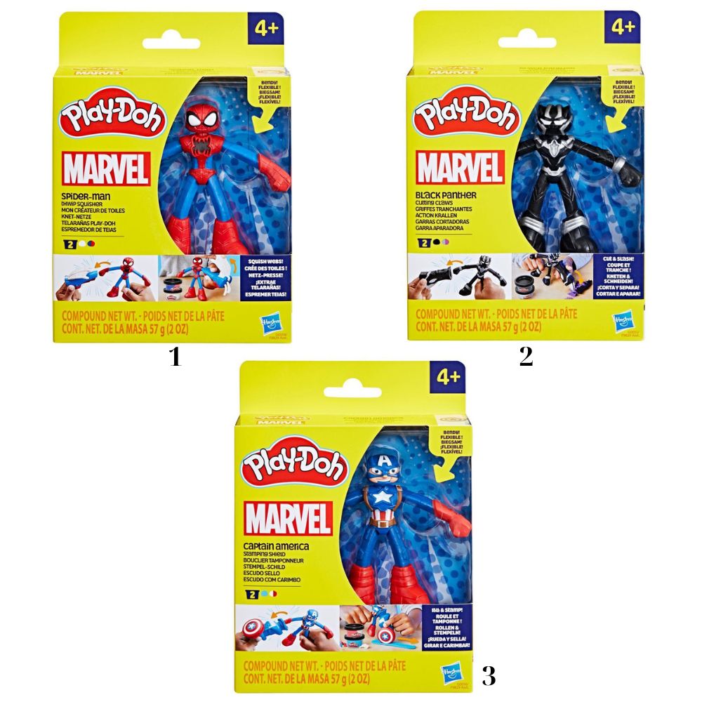 Hasbro Play-Doh Marvel Φιγούρες Δράσης (3 Σχέδια) F9829 - Play-Doh