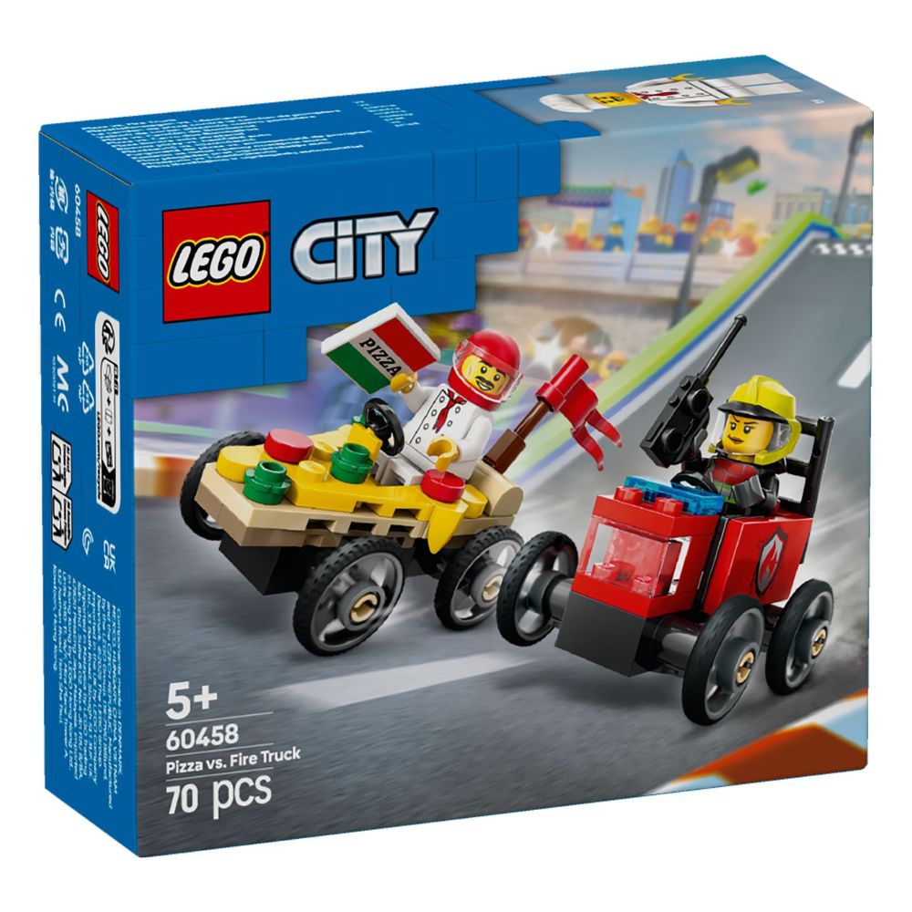 LEGO City Pizza vs. Fire Truck Race Car 60458 - LEGO, LEGO City