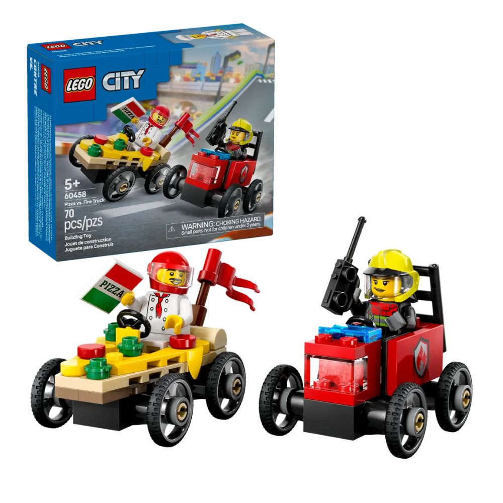 LEGO City Pizza vs. Fire Truck Race Car 60458 - LEGO, LEGO City