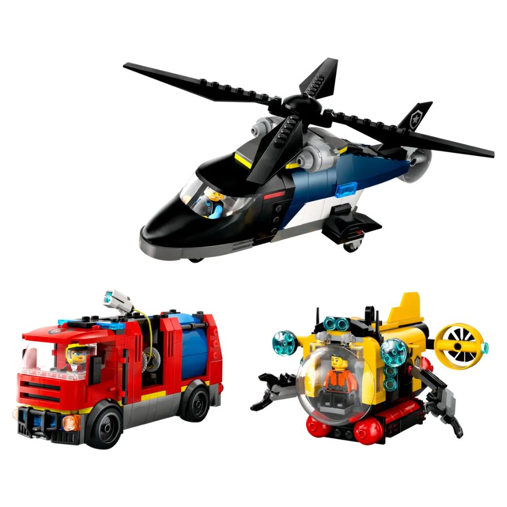 LEGO City Helicopter, Fire Truck & Submarine Remix 60462 - LEGO, LEGO City