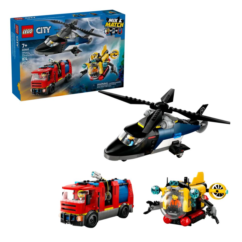 LEGO City Helicopter, Fire Truck & Submarine Remix 60462 - LEGO, LEGO City