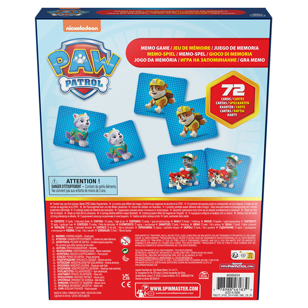 Spin Master Paw Patrol Memo Game 6066834 - Spin Master