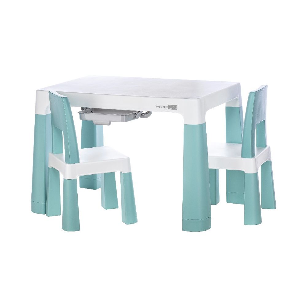 FreeOn Παιδικό Τραπεζάκι με 2 Καρέκλες Neo White/Mint 46637 - FreeOn