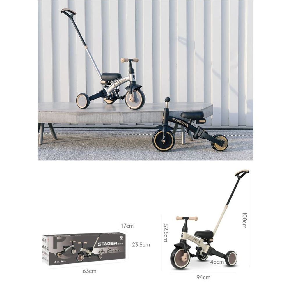 QPlay Ποδήλατο Τρίκυκλο Stager 3in1 Brown 01-1212075-03 - QPlay