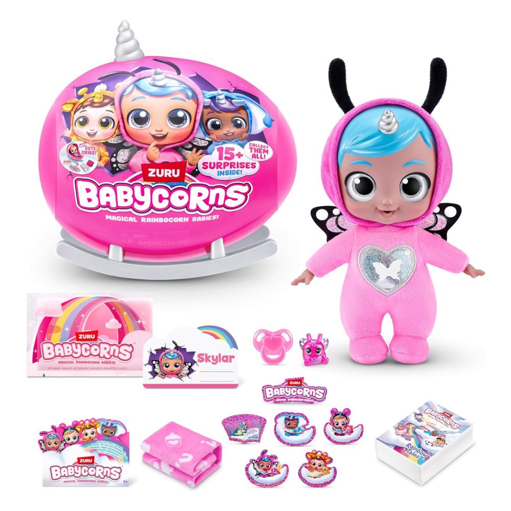 Zuru Babycorns Μαγικό Μωράκι Κούκλα 24εκ. Έκπληξη σε Κούνια Κουτάκι Σειρά 1 11892107 (4 Σχέδια) - Zuru
