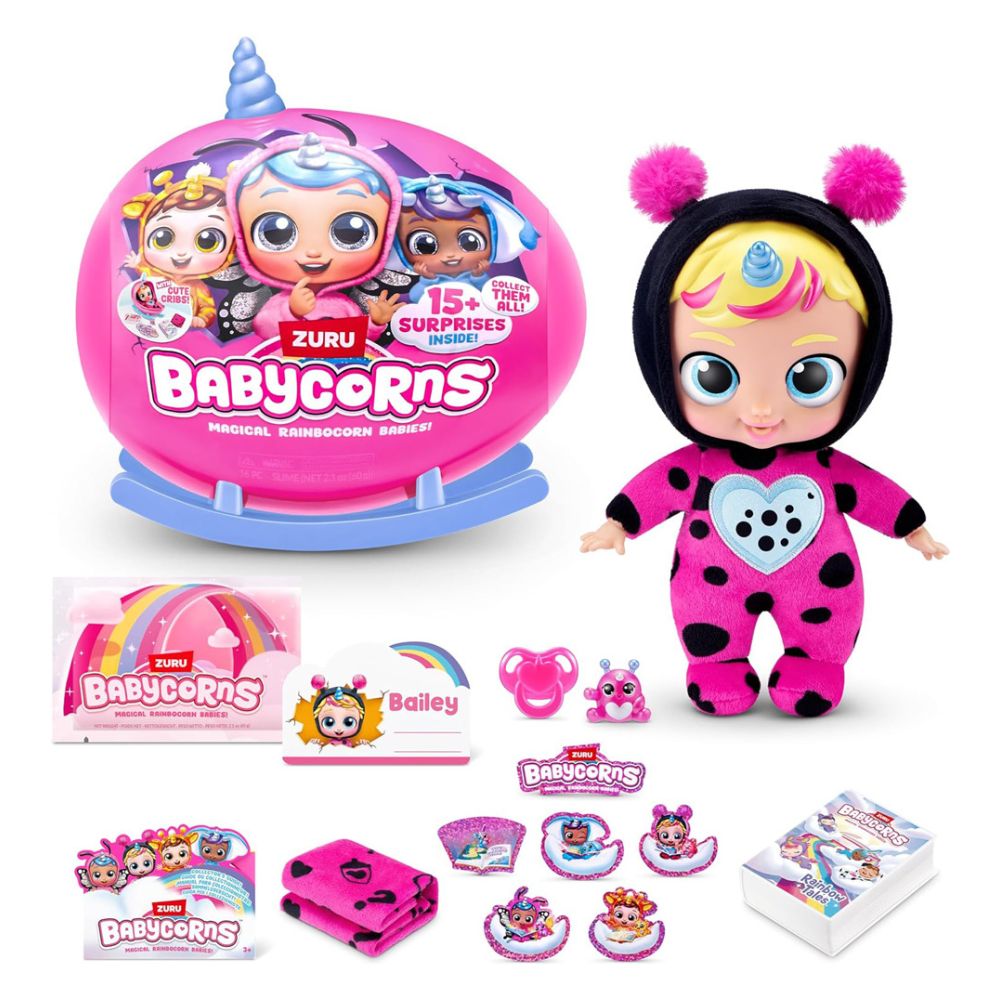 Zuru Babycorns Μαγικό Μωράκι Κούκλα 24εκ. Έκπληξη σε Κούνια Κουτάκι Σειρά 1 11892107 (4 Σχέδια) - Zuru