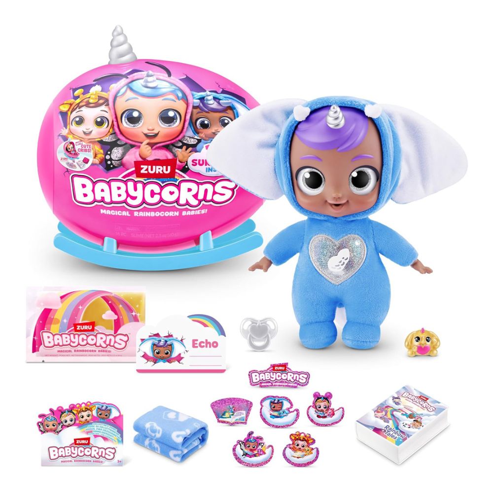 Zuru Babycorns Μαγικό Μωράκι Κούκλα 24εκ. Έκπληξη σε Κούνια Κουτάκι Σειρά 1 11892107 (4 Σχέδια) - Zuru
