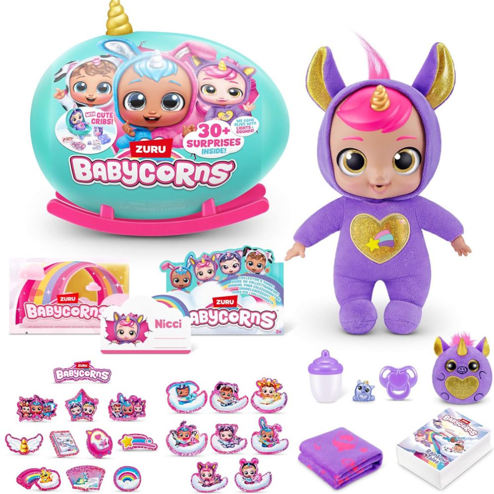 Zuru Babycorns Μαγικό Διαδραστικό Μωράκι Κούκλα 30εκ. Έκπληξη σε Κούνια Κουτάκι Σειρά 1 11892108 (4 Σχέδια) - Zuru