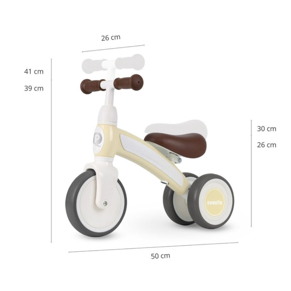 QPlay Sweetie Ποδήλατο Ισορροπίας Cream 01-1212063-05 - QPlay