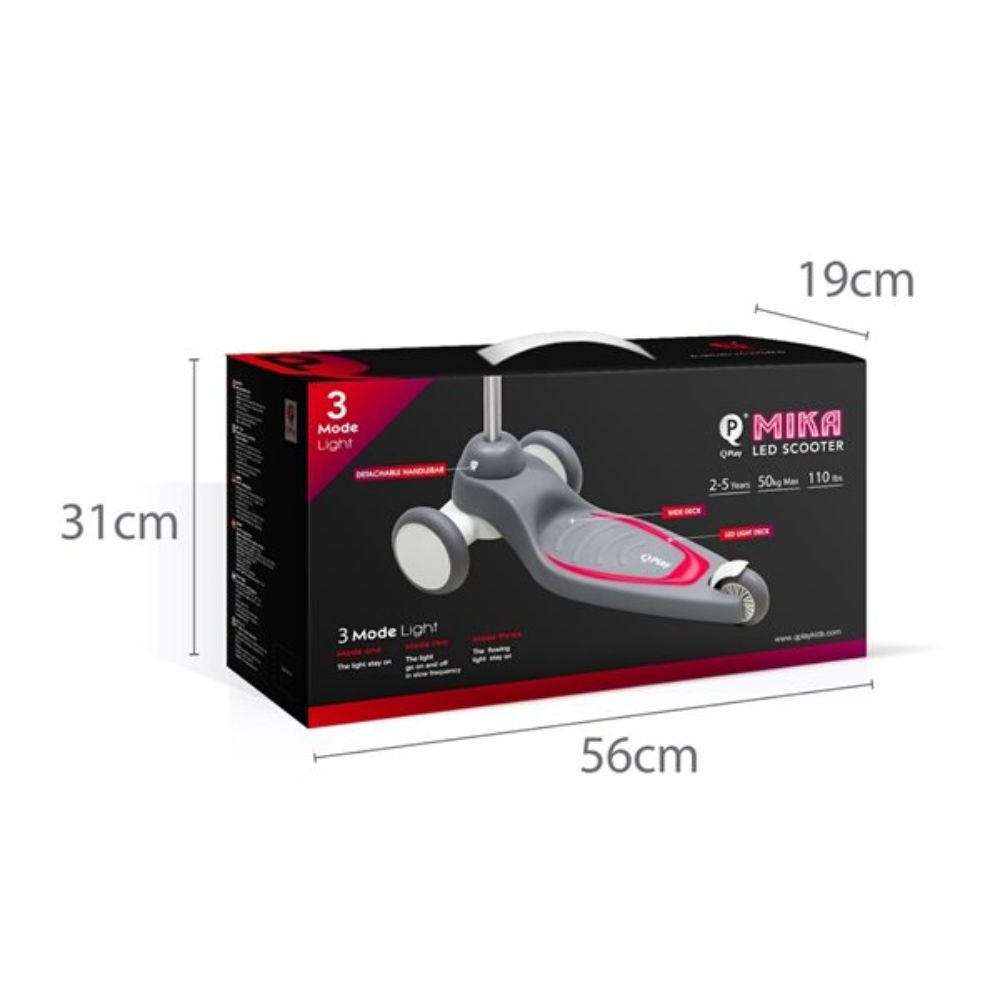 QPlay Mika Scooter Πατίνι με 3 Τροχούς Red 01-1212064-01 - QPlay