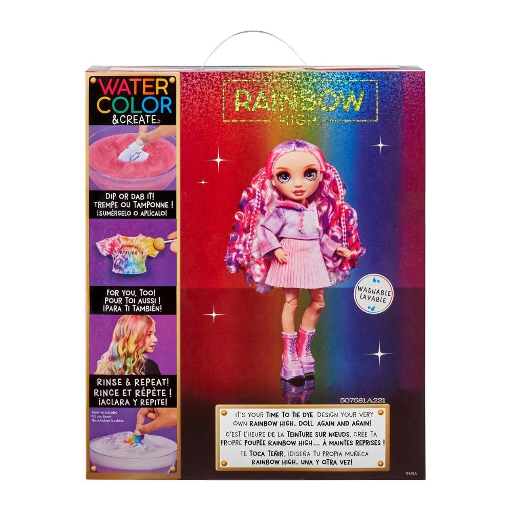 Rainbow High Κούκλα Σετ Ζωγραφίζω Tie Dye Μωβ Μάτια 507581EUC - Rainbow High