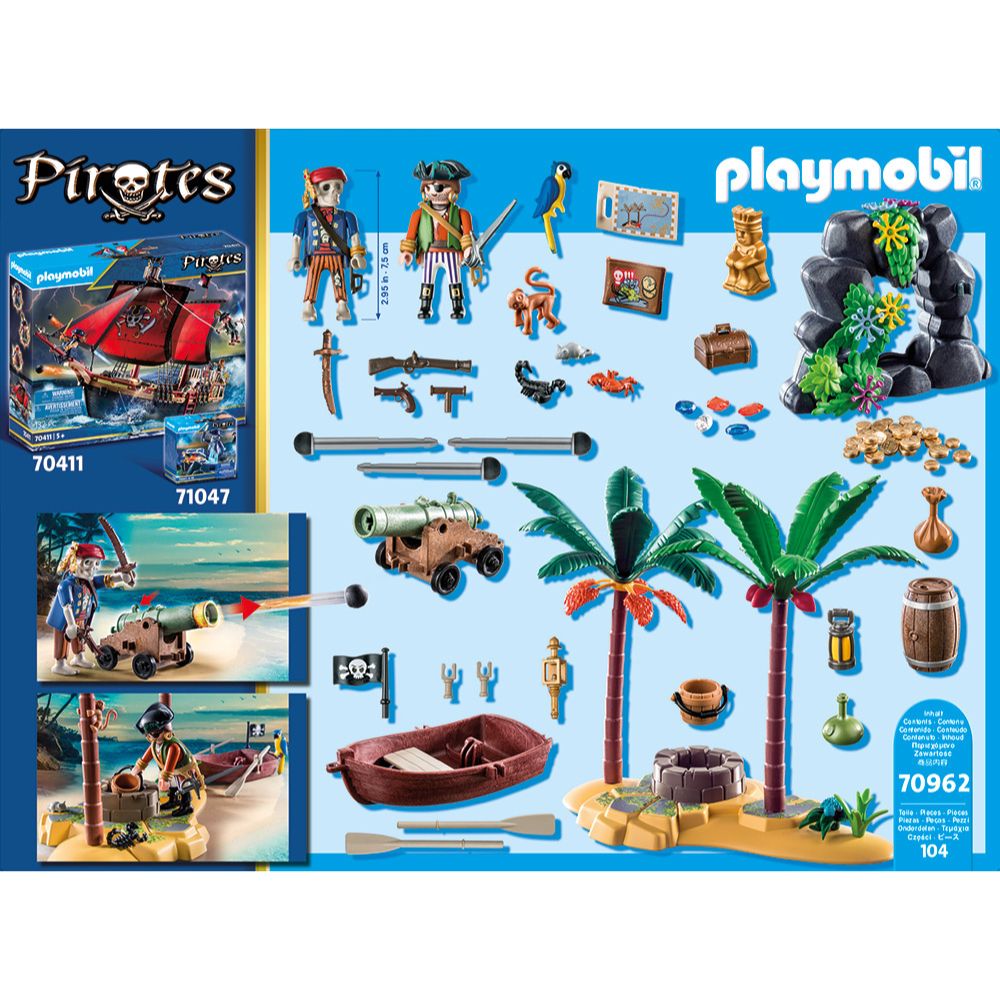 Playmobil Pirates Πειρατές Πειρατικό Νησί Θησαυρού 70962 - Playmobil, Playmobil Pirates
