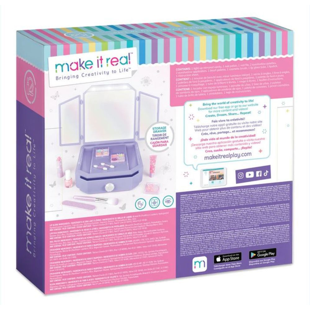 Make It Real Deluxe Light Up Mirrored Vanity And Cosmetic Set 2532 - Make it Real