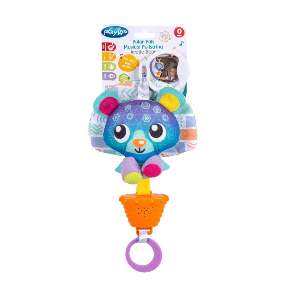 Playgro Κρεμαστό Μουσικό Αρκουδάκι Polar Pals Musical Pullstring Bear - Playgro